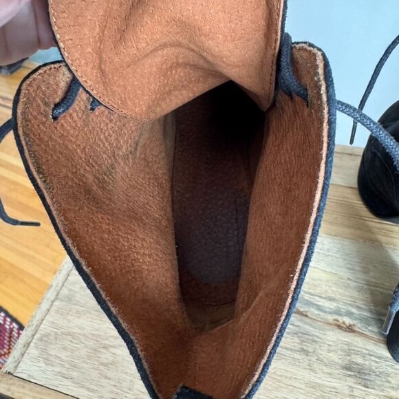 Kurt Geiger Y2K Black Suede Leather Platform Almond Toe Lace Up Boots Size 8.5 - Picture 11 of 13